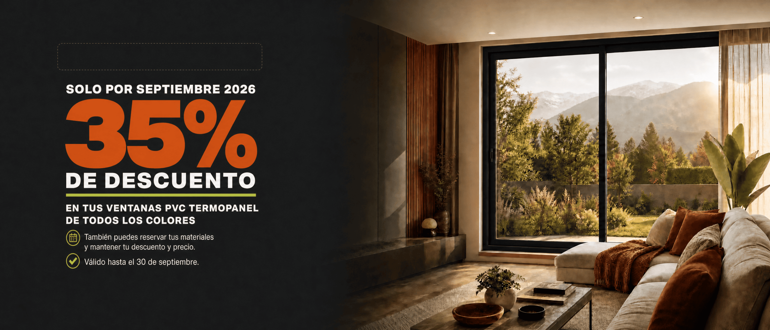 35% descuento ventanas PVC Termopanel Santiago — Ventanas RH Winhouse